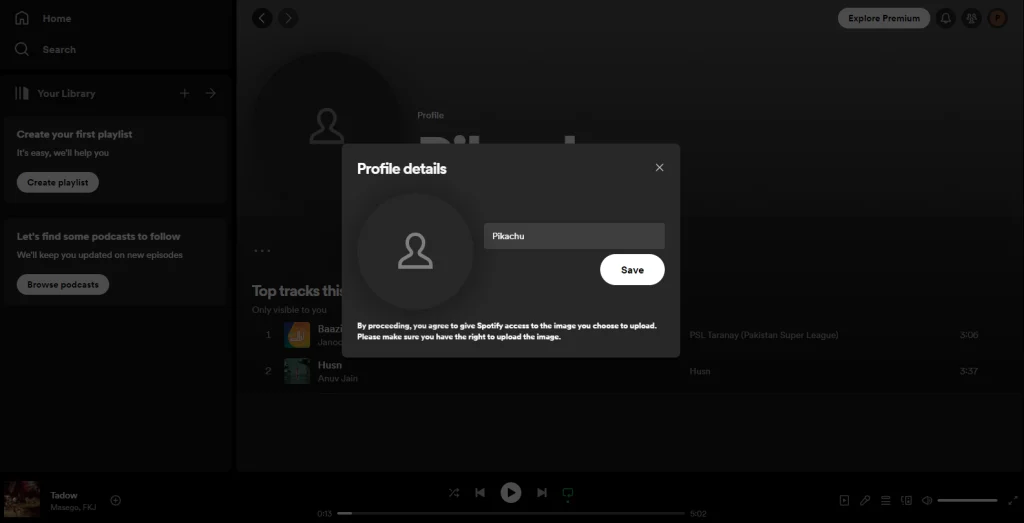 how to change Spotify username-pc4