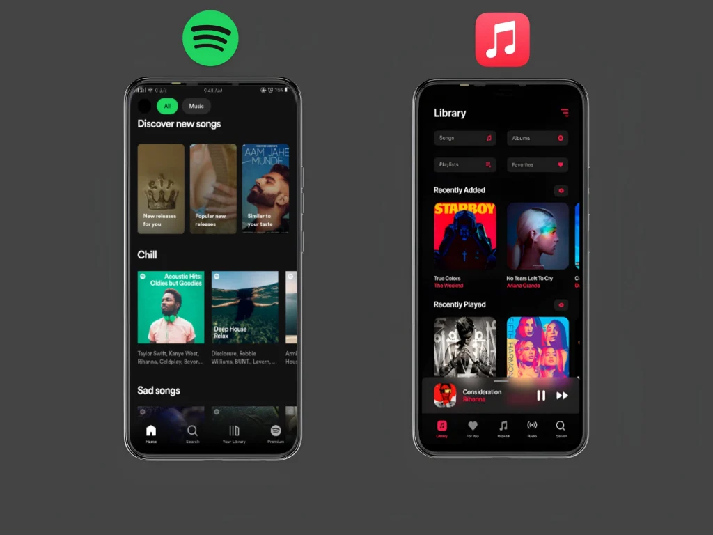 Spotify vs Apple Music-Library