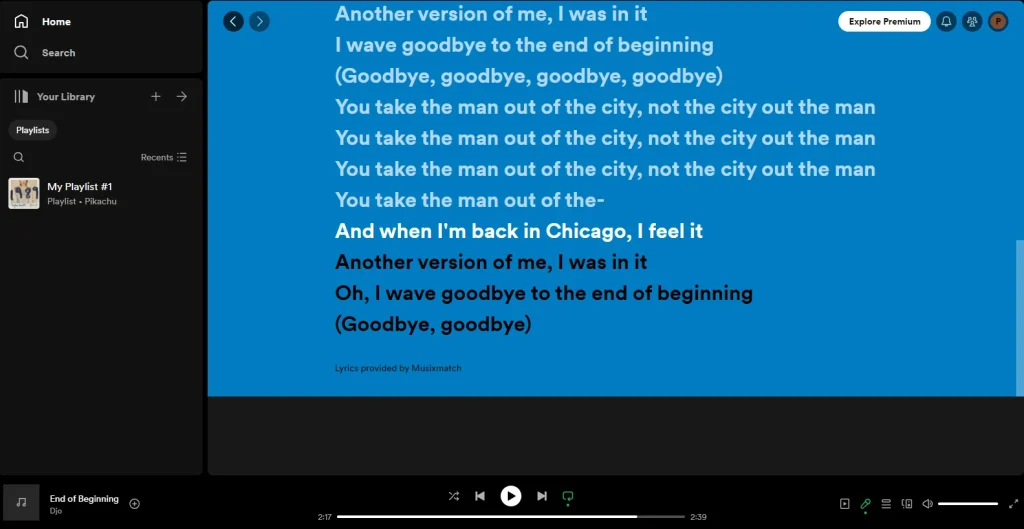 how to see lyrics on Spotify-pc2