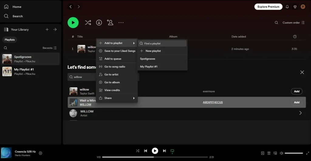 create and edit playlists on Spotify