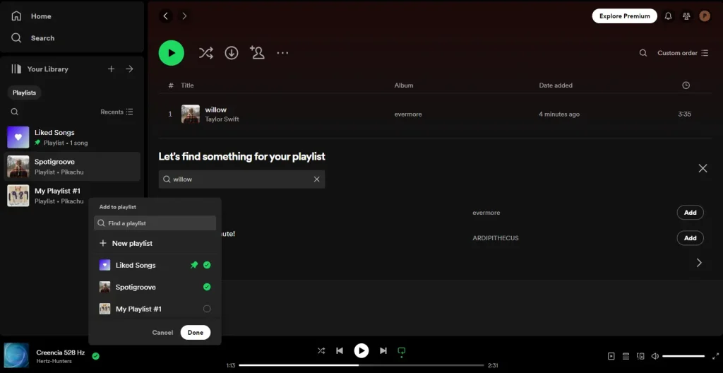 create and edit playlists on Spotify